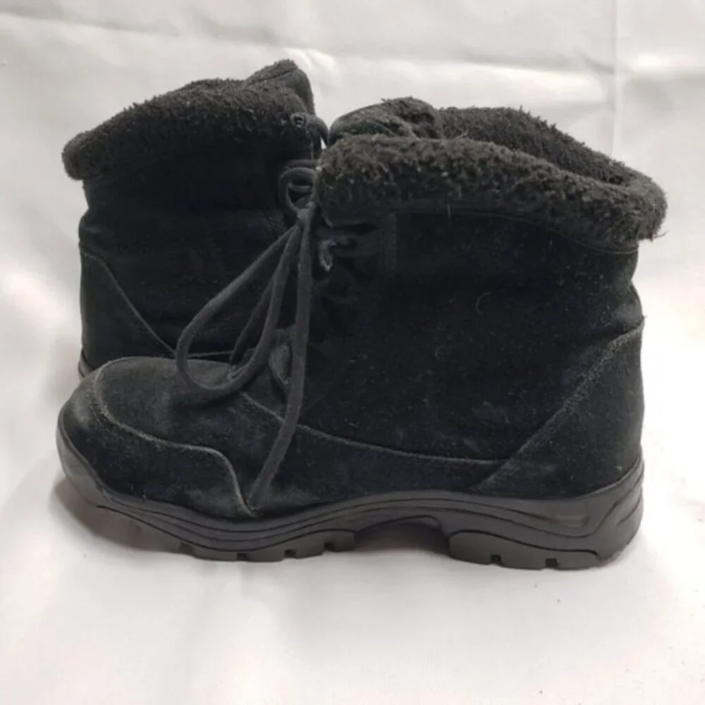 Sorel Waterfall Low Waterproof Laced Ankle Boot Black Size 7 Women's - Picture 10 of 15
